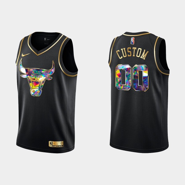 NBA Chicago Bulls Trikot Benutzerdefinierte Nike 2021-22 Schwarz Golden Edition 75th Anniversary Diamond Swingman - Herren NBA Chicago Bulls Trikot Benutzerdefinierte Nike 2021-22 Schwarz Golden Edition 75th Anniversary Diamond Swingman - Herren